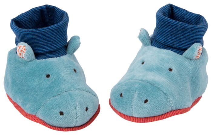 Les Papoum - Hippo baby slippers (0-6 mths)