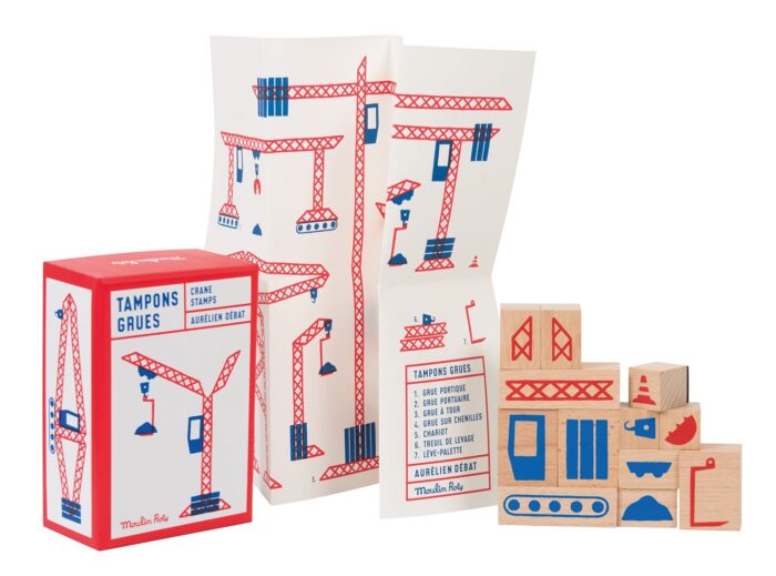 Dans la ville - Set of 12 crane ink stamps