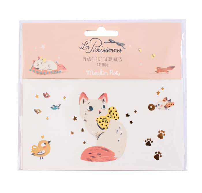 Temporary tattoo of a cat and assorted motifs - Moulin Roty 642 554