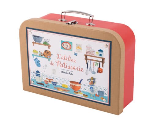 Suitcase style box with toy baking utensils inside - Moulin Roty 710 405