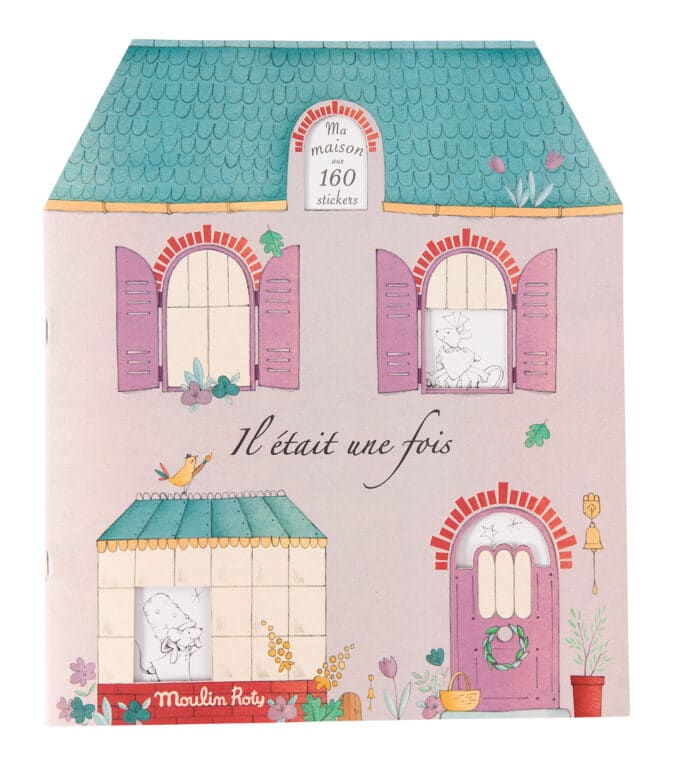 Book in the shape of a house, with 20 pages of stickers - Moulin Roty 711 377