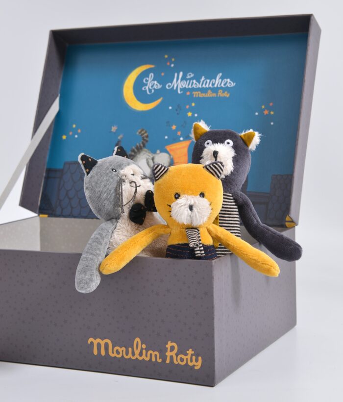 Les Moustaches 12 assorted miniature cats