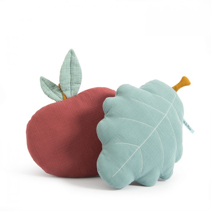 apres la pluie - oak leaf cushion and apple cushion - childrens decor