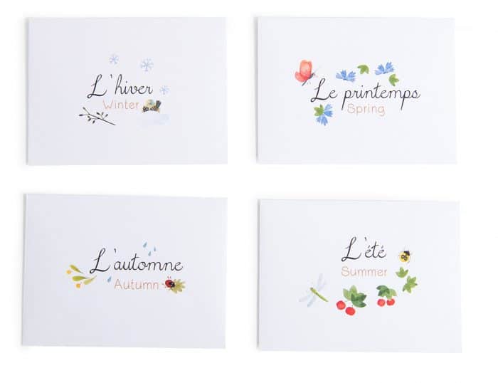 french seasons calendar - le jardin