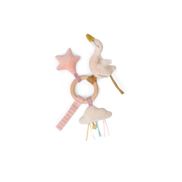 Ecole de Danse swan wooden ring rattle