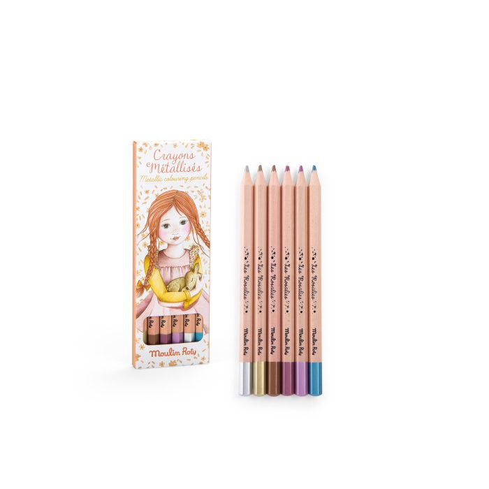 Les Rosalies 6 metallic colouring pencils