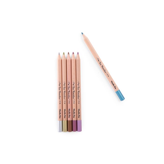 Les Rosalies 6 metallic colouring pencils - Image 4