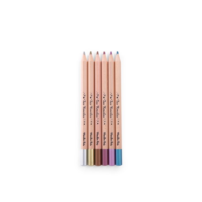 Les Rosalies 6 metallic colouring pencils - Image 3