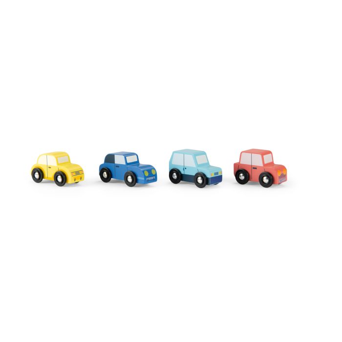 Avenue du Moulin set of 4 wooden cars