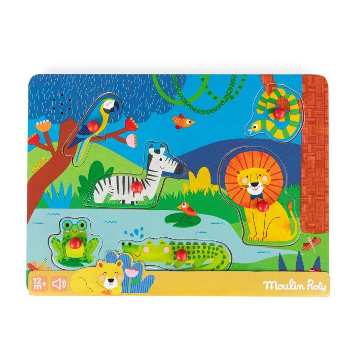 Les Toupitis wooden sound puzzle Animals