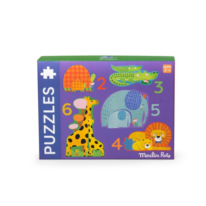 Les Toupitis progressive animal-theme puzzles