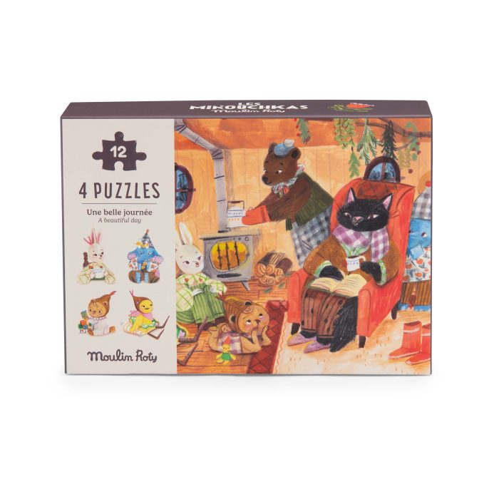 Les Minouchkas 4 mini puzzles 'A perfect day' - Image 2