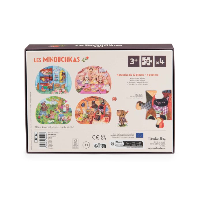 Les Minouchkas 4 mini puzzles 'A perfect day' - Image 3